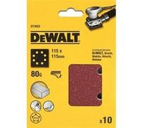 Feuille abrasive DEWALT - grain 80 - 115 x 115 mm - 10 pièces - DT3022 G