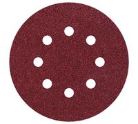 Feuille abrasive pour ponceuse excentrique avec bande auto-agrippante, perforé