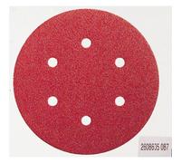 Feuille abrasive pour ponceuse excentrique avec bande auto-agrippante, perforé