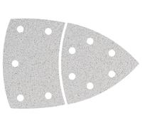 Feuille abrasive pour ponceuse Multi avec bande auto-agrippante, perforé Wolfcraft 1125000 Grain 40 Cote d'encoignure 95 mm 10