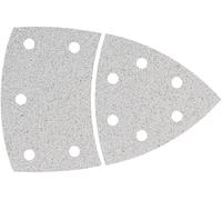 Feuille abrasive pour ponceuse Multi avec bande auto-agrippante, perforé Wolfcraft 1127000 Grain 80 Cote d'encoignure 95 mm 10