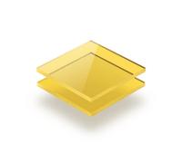 Feuille acrylique Jaune teinté 5 mm - d'une dimension allant de 10x10 cm à 100x230 cm. Résistance aux UV, PMMA de haute qualité, Film protecteur sur les deux faces, Ne présente aucun bord tranchant.