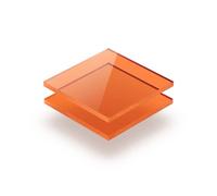 Feuille acrylique Orange teinté 8 mm - d'une dimension allant de 10x10 cm à 100x230 cm. Résistance aux UV, PMMA de haute qualité, Film protecteur sur les deux faces, Ne présente aucun bord tranchant.