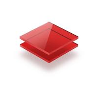 Feuille acrylique Rouge teinté 8 mm - d'une dimension allant de 10x10 cm à 100x230 cm. Résistance aux UV, PMMA de haute qualité, Film protecteur sur les deux faces, Ne présente aucun bord tranchant.