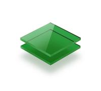 Feuille acrylique Vert teinté 3 mm - d'une dimension allant de 10x10 cm à 100x230 cm. Résistance aux UV, PMMA de haute qualité, Film protecteur sur les deux faces, Ne présente aucun bord tranchant.