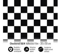 Feuille Adhésive Décorative - 4r Quattroerre.It - Damier - 35 X 50 Cm - Noir - Résistante Et Durable