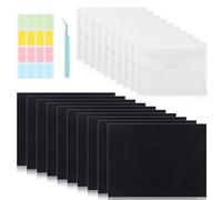 Feuille Aimantée 18cm*13cm*0,5 mm 10 Feuille Magnétique avec Pochette de Rangement Transparentes 10pcs pour Découpes Pochoirs Tampons d'Album Bricolage Scrapbooking (10)