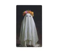 Feuille blanche fantôme avec couronne de fleurs à bascule simple plaque murale vierge couvercle d'interrupteur décoratif 1 gang pour cuisine salle de bain taille 11,4 x 7 cm