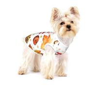 Feuille botanique d'automne,T-Shirt sans Manches en Coton pour Animaux de Compagnie, Gilet Respirant, Extensible et Doux,M