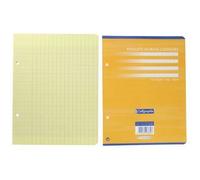 Calligraphe Feuillets mobiles perforés 7884C jaunes sous film 17x22cm 100 p. grands carreaux 80g