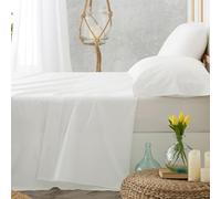 Feuille Coton Set 100% lit simple Lisas 105x190 cm à 105x200 cm, blanc