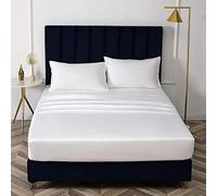 Feuille d'adaptation Confort, Feuille de lit Unique en Soie en Soie en Soie Couvercle de lit de lit Matelas Non glissé Protecteur pour Double King-White_200cmx220cm * 40cm