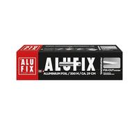 Feuille d'aluminium ALUFIX pour la cuisson/ 1 rouleau/ 29 cm x 300 m/ 10 μm/argent/indéchirable/résistant à la chaleur et à l'humidité/indéformable/pour la cuisine