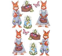 Feuille D'autocollants - 3d - En Relief - Gaufrage De Qualité Supérieure Avec Effet 3d - Feuille Din A4 Avec Différents Motifs (Paires De Lapins 02)