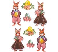 Feuille D'autocollants - 3d - En Relief - Gaufrage De Qualité Supérieure Avec Effet 3d - Feuille Din A4 Avec Différents Motifs (Paires De Lapins 01)