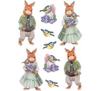 Feuille D'autocollants - 3d - En Relief - Gaufrage De Qualité Supérieure Avec Effet 3d - Feuille Din A4 Avec Différents Motifs (Paires De Lapins 05)