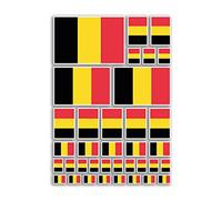 Feuille d'autocollants A4 drapeaux de la Belgique - Autocollants en vinyle - Pays belge, Europe - Drapeau national du monde - Vacances de voyage - Voiture esthétique #80016