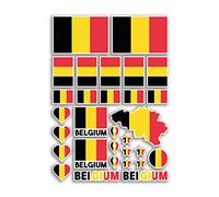 Feuille d'autocollants A4 drapeaux de la Belgique - Autocollants en vinyle - Pays belge, Europe - Drapeau national du monde - Vacances de voyage - Voiture esthétique #80015