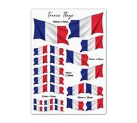 Feuille d'autocollants A4 drapeaux de la France en vinyle - Drapeau national français agitant le pays voyage vacances décalcomanie scrapbooking esthétique #81773