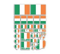Feuille d'autocollants A4 drapeaux de l'Irlande - Autocollants en vinyle - Pays irlandais Europe - Drapeau national du monde - Vacances royales - Voyage de vacances - Esthétique #80005