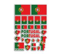 Feuille d'autocollants A4 drapeaux du Portugal en vinyle - Drapeau national du Portugal - Pays, Europe - Vacances - Voyage - Voiture - Esthétique #80027