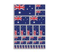 Feuille d'autocollants A4 en vinyle avec drapeau australien - Drapeau du monde australien - Vacances - Vacances - Voiture - Esthétique #80099