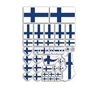 Feuille d'autocollants A4 en vinyle avec drapeaux de la Finlande - Drapeau national du monde - Vacances - Vacances - Voiture - Esthétique #80049