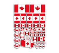 Feuille d'autocollants A4 en vinyle avec drapeaux du Canada - Drapeau du Canada Amérique du monde national Vacances Voyage Vacances Voiture Esthétique #80078