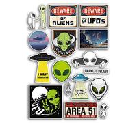 Feuille d'autocollants A4 en vinyle motif alien - UFO Fun Believe extra-terrestre - Planète - Scrapbooking - Addicted Love - Cadeau de voyage #78893