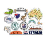 Feuille d'autocollants A5 - Autocollants en vinyle Australie - Animaux australiens Landmark de Sydney Vacances Ville Pays Aéroport Carte Drapeau alimentaire #77546
