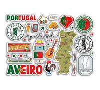 Feuille d'autocollants A5 Aveiro en vinyle - Timbre portugais Portugal Skyline Drapeau Voyage Carte de Vacances Ville Scrapbooking Esthétique #80523