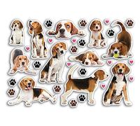 Feuille d'autocollants A5 Beagle en vinyle - Chiens Chiots Animaux Animaux Animaux Scrapbooking Décoration Voyage Étiquette Amis Filles Garçons Esthétique #80804
