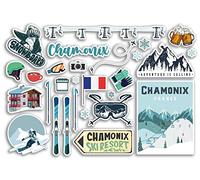 Feuille d'autocollants A5 Chamonix Vinyle Stickers - France Station de Ski France Montagnes Snowboard Vacances Drapeau Voyage Sports Neige Bagages Scrapbooking #79045
