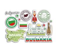 Feuille d'autocollants A5 en vinyle Bulgarie - Monuments de pays bulgare, drapeau de vacances de voyage #78478