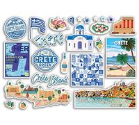 Feuille d'autocollants A5 en vinyle - Carte de la Grèce grecque - Timbres d'aéroport - Drapeau horizon - Voyage, vacances, voyage en ville, scrapbooking, bagages #79096