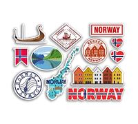 Feuille d'autocollants A5 en vinyle - Carte norvégienne pays vacances drapeau voyage #78471