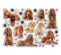 Feuille d'autocollants A5 en vinyle Cocker Spaniel - Chiens Chiots Animaux Scrapbooking Décoration Voyage Étiquette Amis Filles Garçons Esthétique #80800