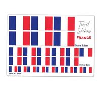 Feuille d'autocollants A5 en vinyle drapeau de la France - Drapeaux français voyage, vacances, géographie, école, scrapbooking, 5 cm | 3 cm | 2 cm #81431