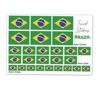 Feuille d'autocollants A5 en vinyle Drapeau du Brésil - Voyage Brésil Vacances Monde Géographie École Étiquettes Scrapbooking 5 cm | 3 cm | 2 cm #81455