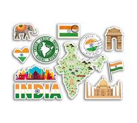 Feuille d'autocollants A5 en vinyle - Monuments de la culture indienne, pays des vacances, drapeau de voyage #78482