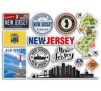 Feuille d'autocollants A5 en vinyle - Monuments du New Jersey - Amérique, États américains, aéroport américain, timbres, horizon, drapeau, carte, voyage, vacances, scrapbooking, ville, bagages #79160