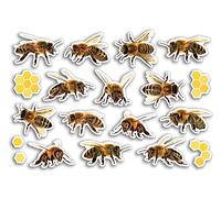 Feuille d'autocollants A5 en vinyle Motif abeille - Insectes, bourdons, miel, animaux, scrapbooking, décoration de voyage, étiquette d'amis, filles, garçons, esthétique #80784