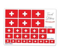 Feuille d'autocollants A5 en vinyle motif drapeau de la Suisse - Voyage Suisse Vacances Monde Géographie École Étiquettes Scrapbooking 5 cm | 3 cm | 2 cm #81443