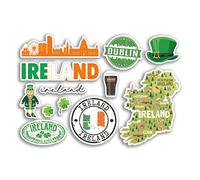 Feuille d'autocollants A5 en vinyle - Motif drapeau de l'Irlande - Carte du pays de l'Europe - Voyage #78465