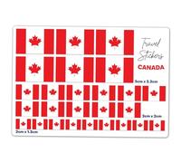 Feuille d'autocollants A5 en vinyle motif drapeau du Canada - Étiquettes de voyage, vacances, géographie, école, scrapbooking, 5 cm | 3 cm | 2 cm #81475