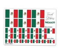 Feuille d'autocollants A5 en vinyle motif drapeau du Mexique - Drapeaux mexicains voyage, vacances, géographie mondiale, étiquettes d'école, scrapbooking, 5 cm | 3 cm | 2 cm #81457
