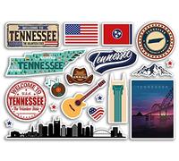Feuille d'autocollants A5 en vinyle - Motif monuments du Tennessee - États américains, aéroport, horizon, drapeau, carte de voyage, vacances, scrapbooking, bagages de ville #79172