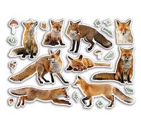 Feuille d'autocollants A5 en vinyle motif renard renard renard animaux sauvages scrapbooking décoration étiquette ami filles garçons esthétique #80785