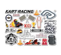 Feuille d'autocollants A5 en vinyle pour Kart Racing - Go Karting Race Sport Puns Boys Men Women Dad Mancave Hobbies Hobby Fan Love #83441