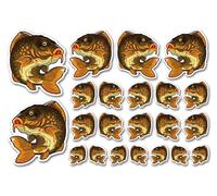 Feuille d'autocollants A5 en vinyle pour la pêche à la carpe - Poissons d'eau douce - Pour enfants et animaux - Scrapbooking - Décoration d'étiquettes - Pour amis, filles, garçons, esthétiques #70617